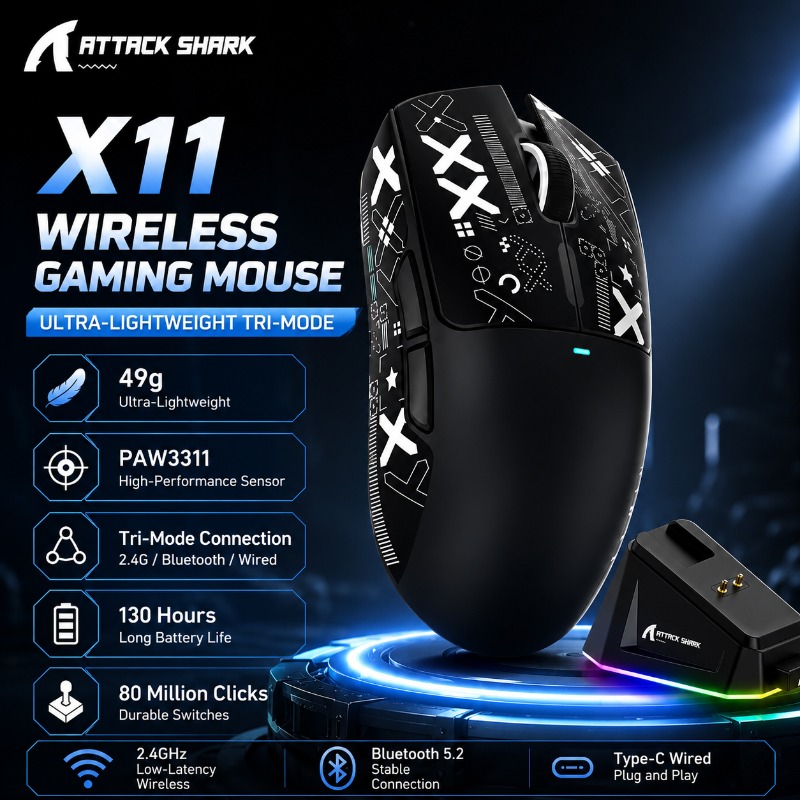 Es5 Esports Rgb Gaming Mouse - Беспроводная игровая мышь ATTACK SHARK X11,