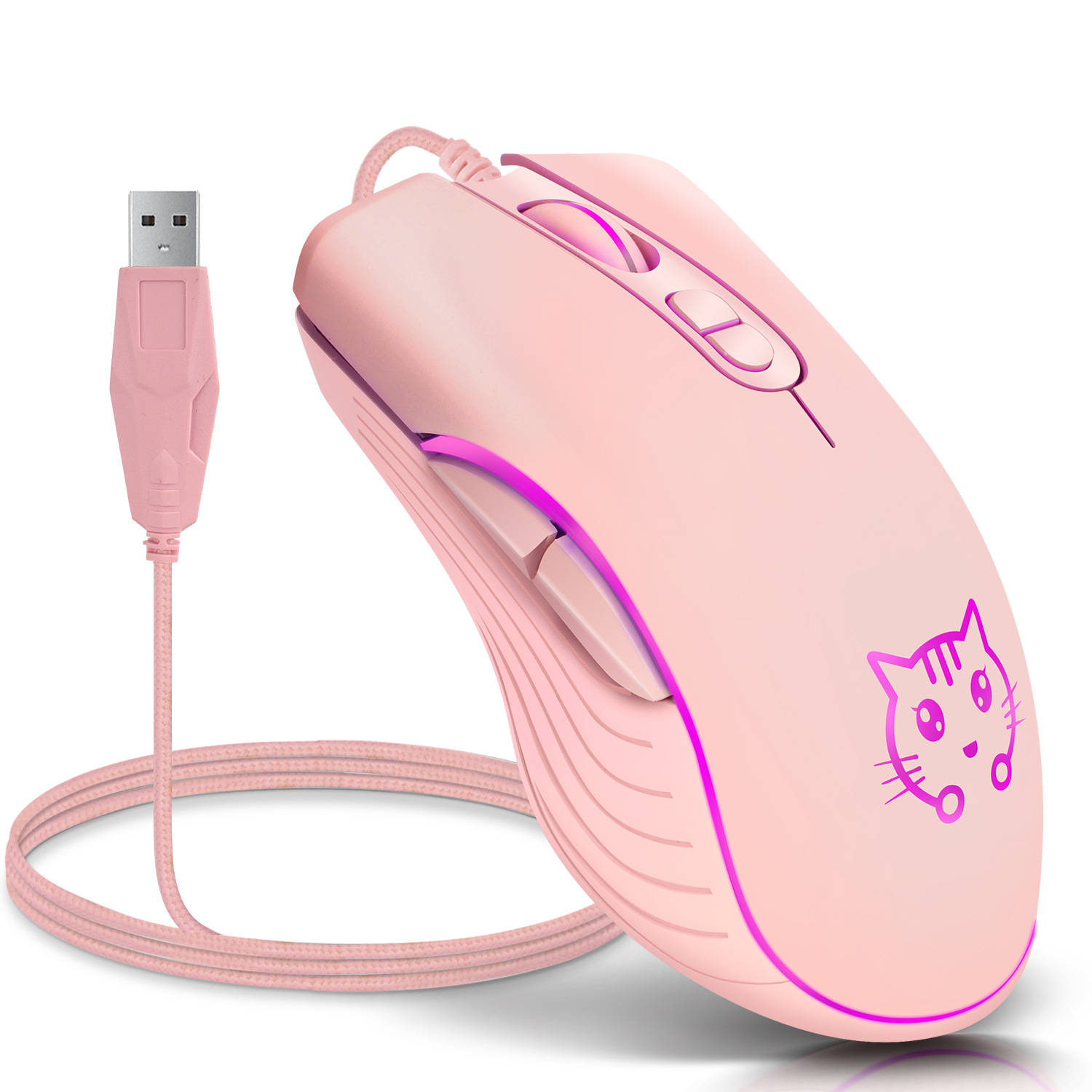 Esports Gaming Maus - Проводная игровая USB-мышь, розовая компьютерная профессиональная