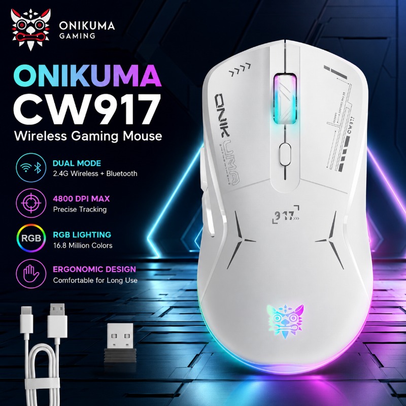 Es5 Esports Rgb Gaming Mouse - Беспроводная/проводная игровая мышь ONIKUMA CW917, двухрежимная,