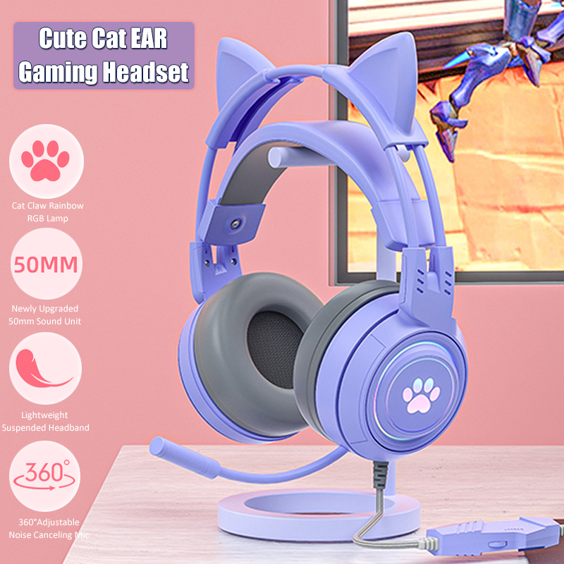 Esports Gaming Monitor - Симпатичные игровые наушники с кошачьими ушками